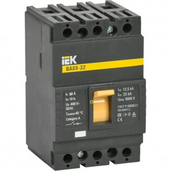 Выключатель автоматический ВА88-32 3Р 50А 25кА IEK SVA10-3-0050 Выключатель автоматический ВА88-32 3Р 50А 25кА IEK SVA10-3-0050